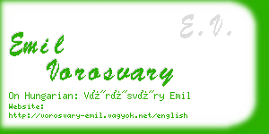 emil vorosvary business card